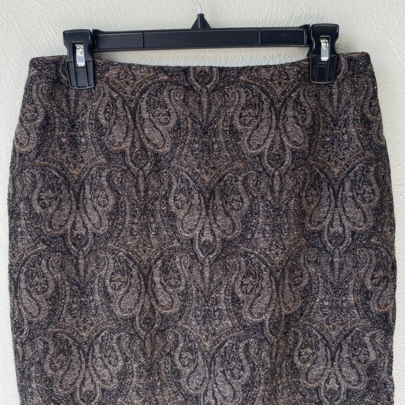 Vintage Talbots 100% Wool Skirt with Paisley Pattern and Fringe Hem Size 12 - Picture 6 of 8
